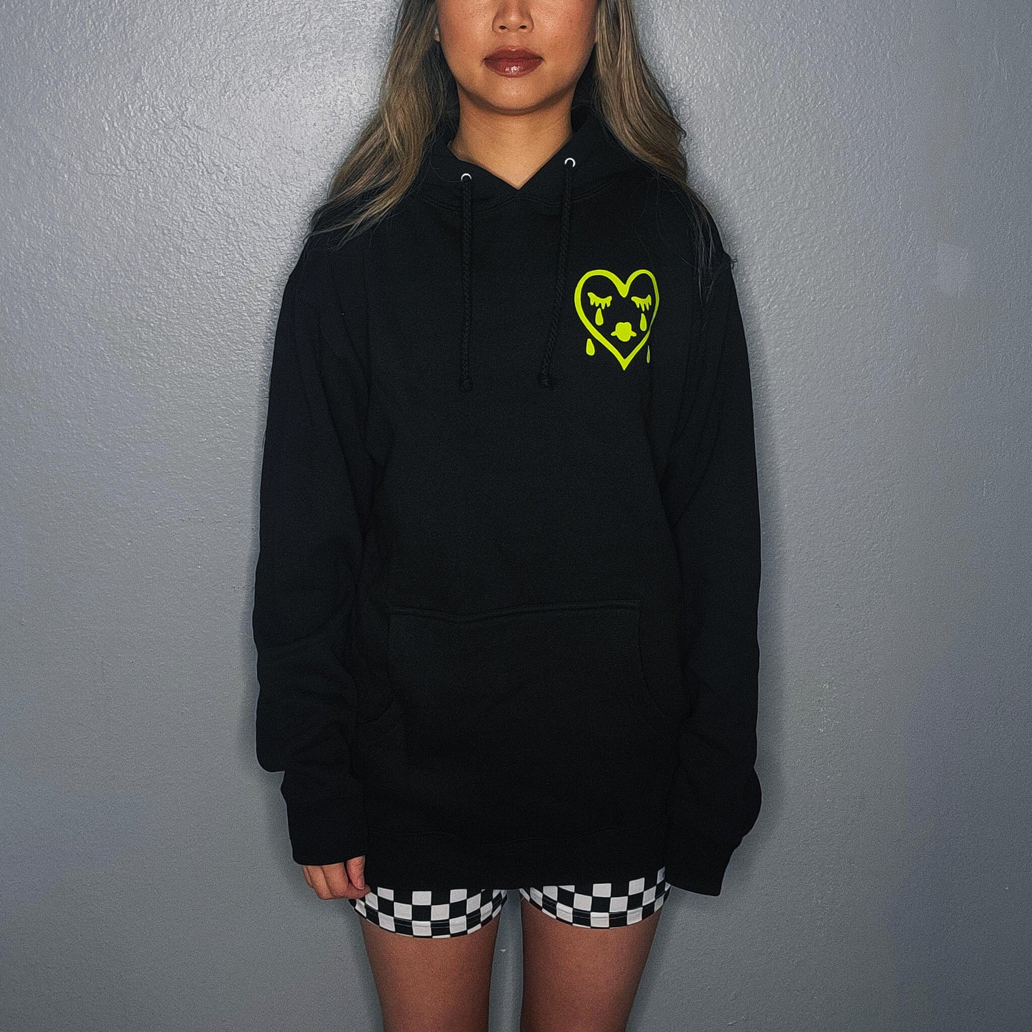 Sad Girls Classic Heavyweight Hoodie | Black Lime