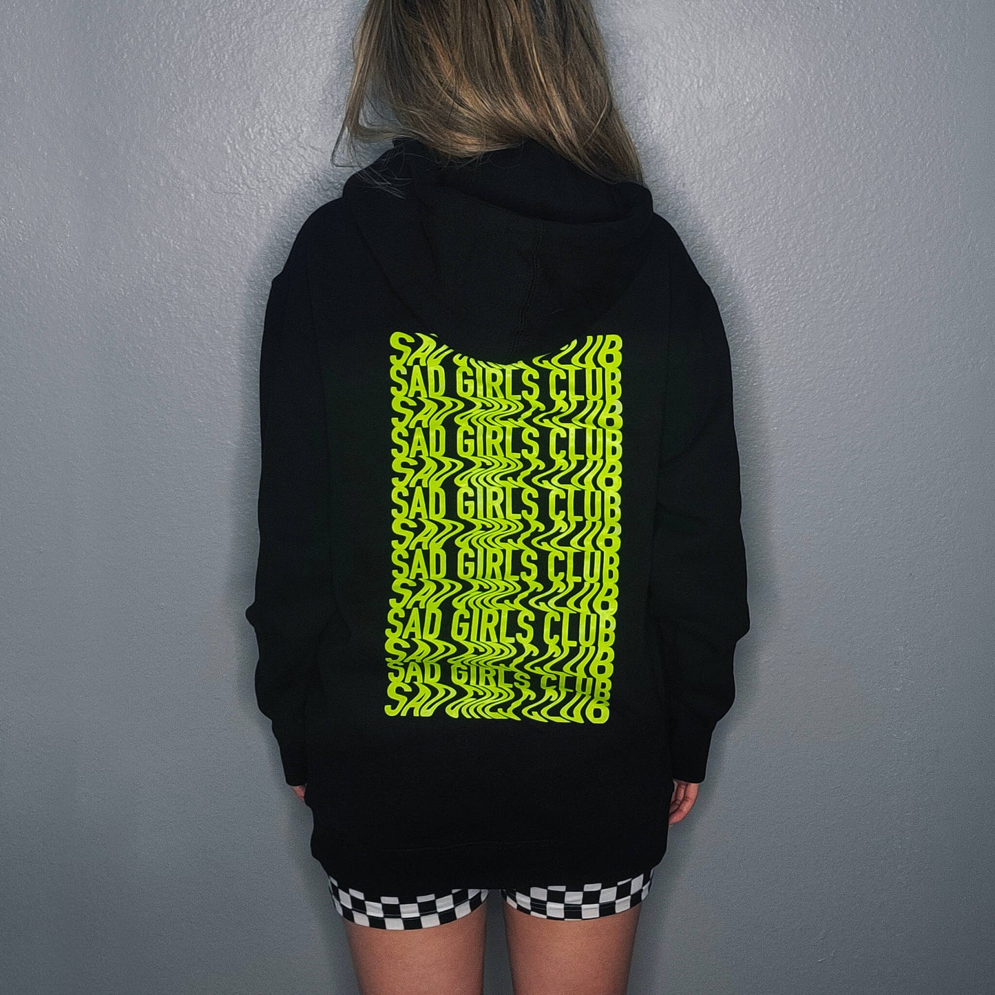 Sad Girls Classic Heavyweight Hoodie | Black Lime