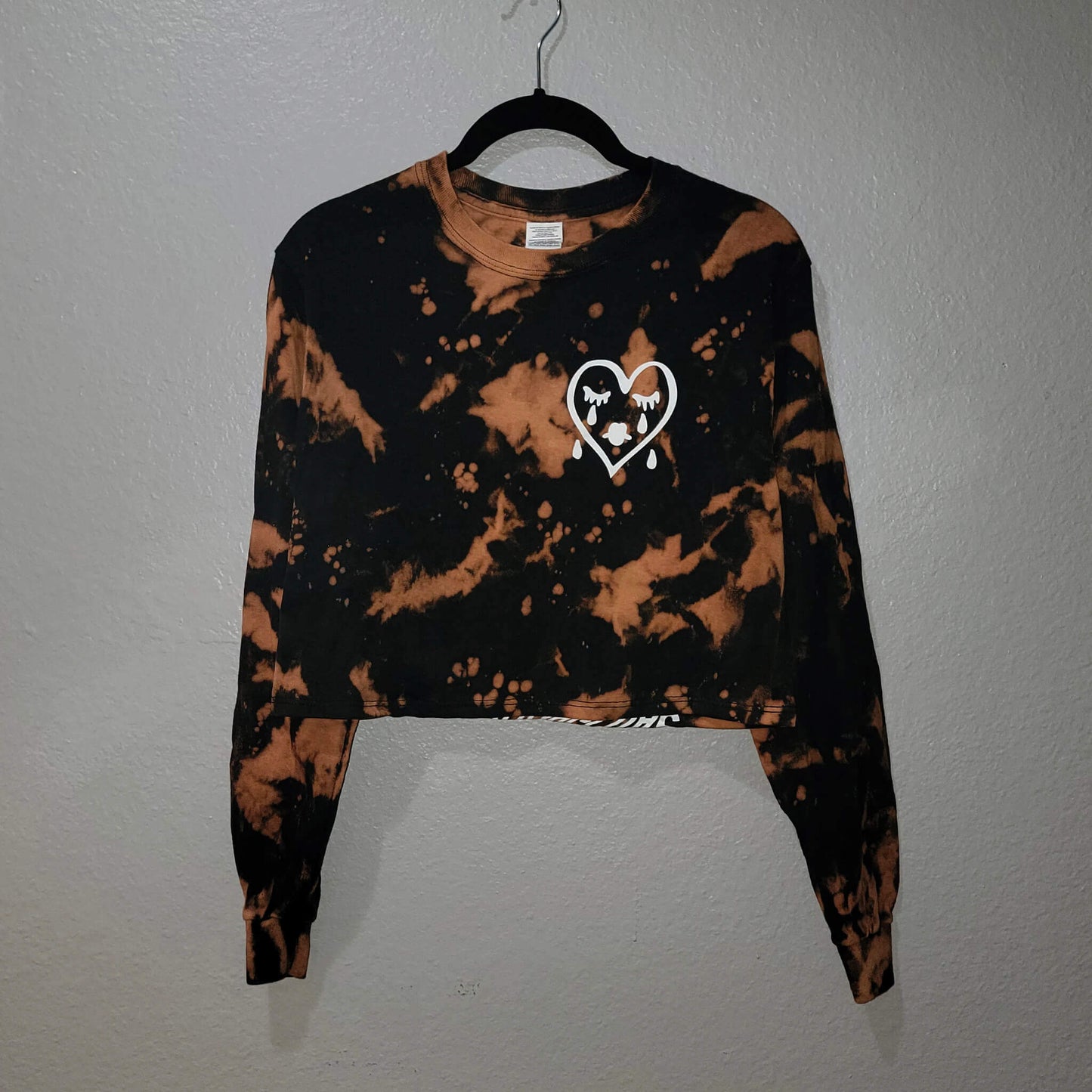 Sad Girls Cropped Long Sleeve Shirt | Bleached