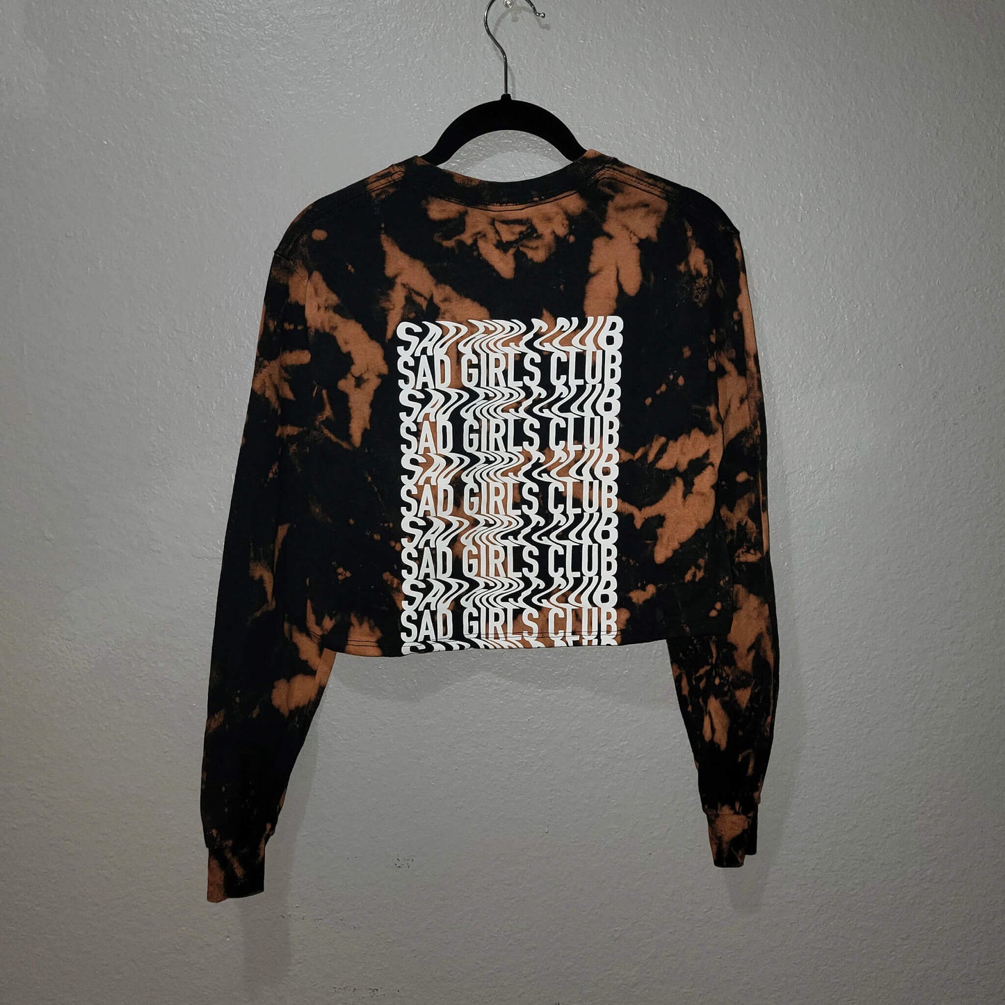 Sad Girls Cropped Long Sleeve Shirt | Bleached