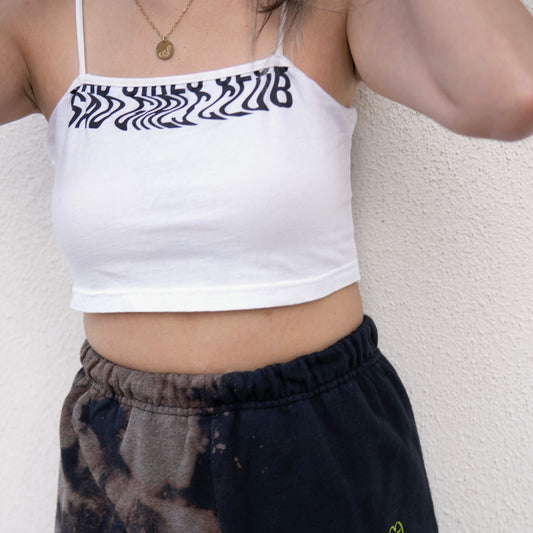 Cropped Tears Cami - White