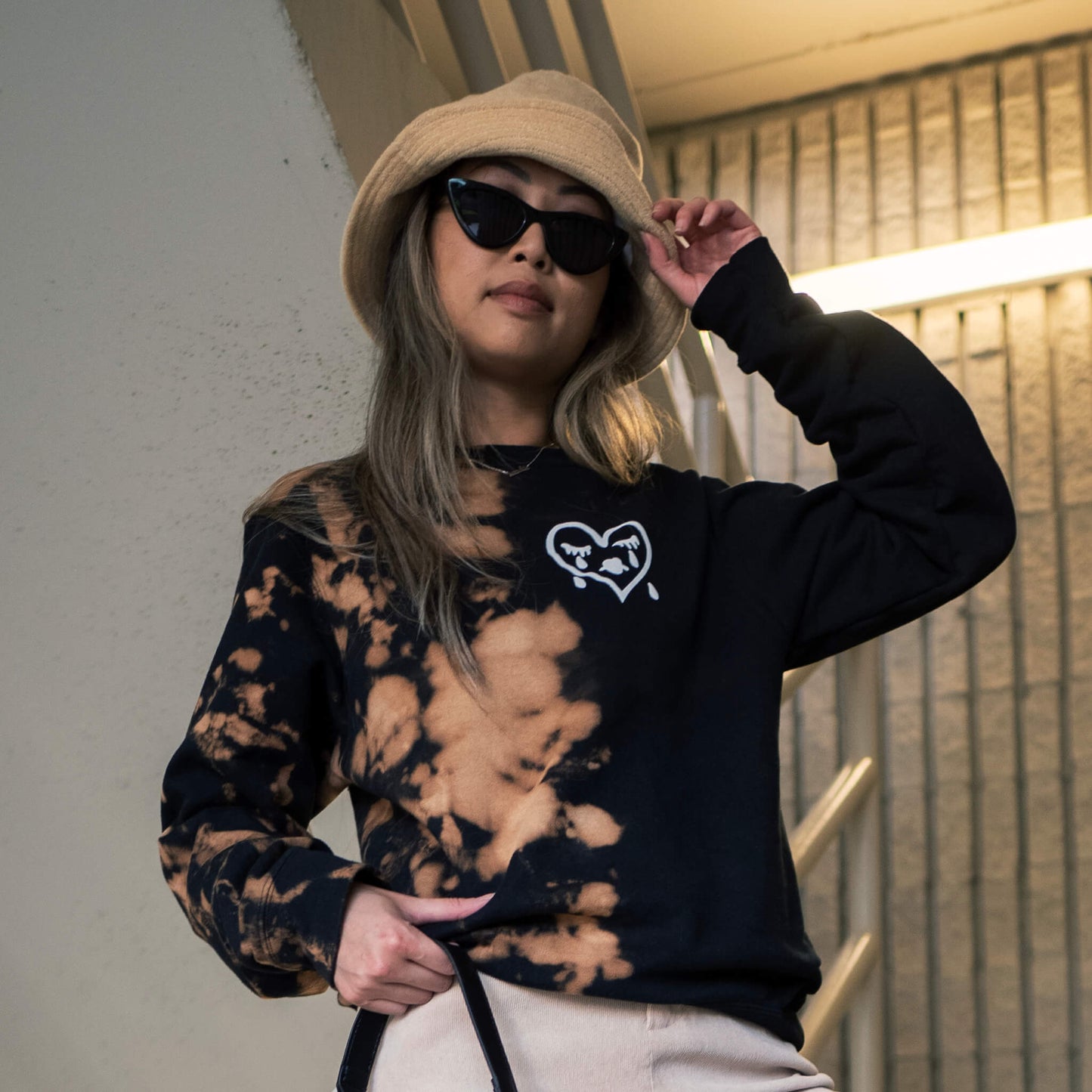 Sad Girls Sweatshirt | Split Bleached