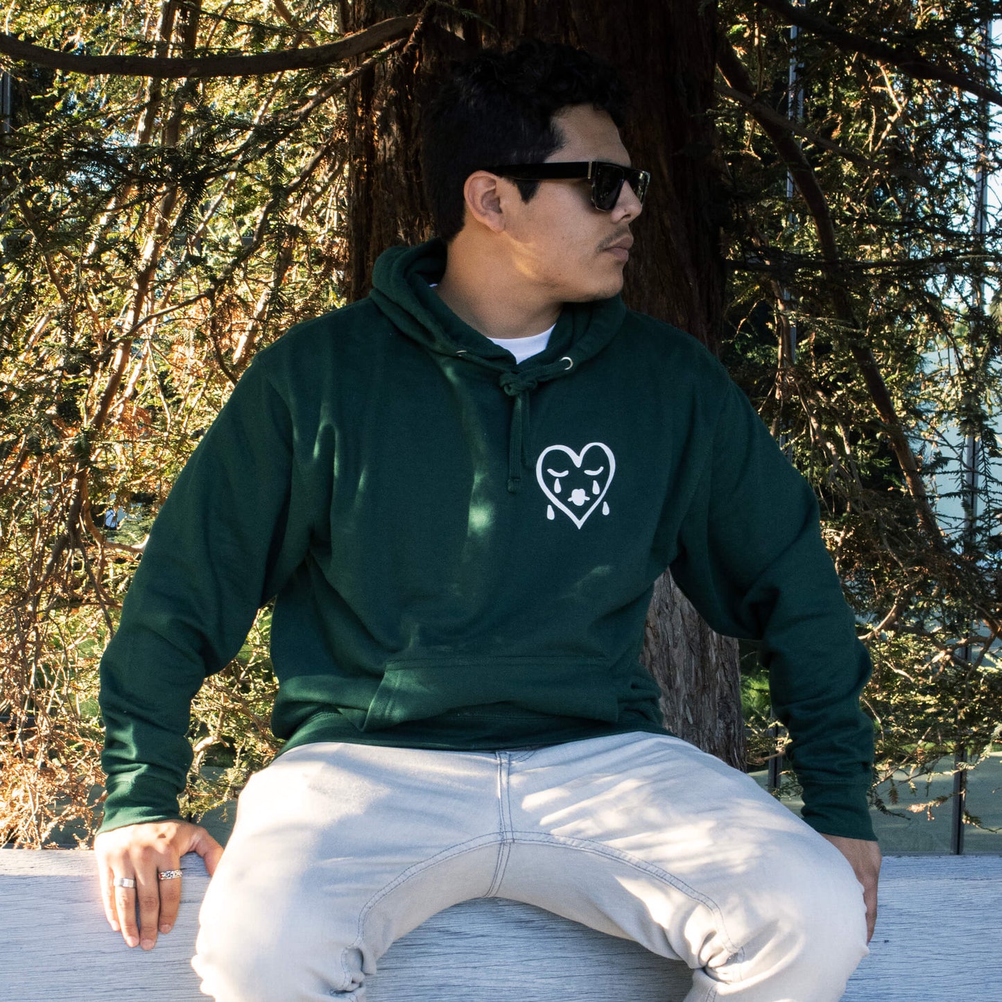 Sad Boys Classic Midweight Hoodie | Forest Green