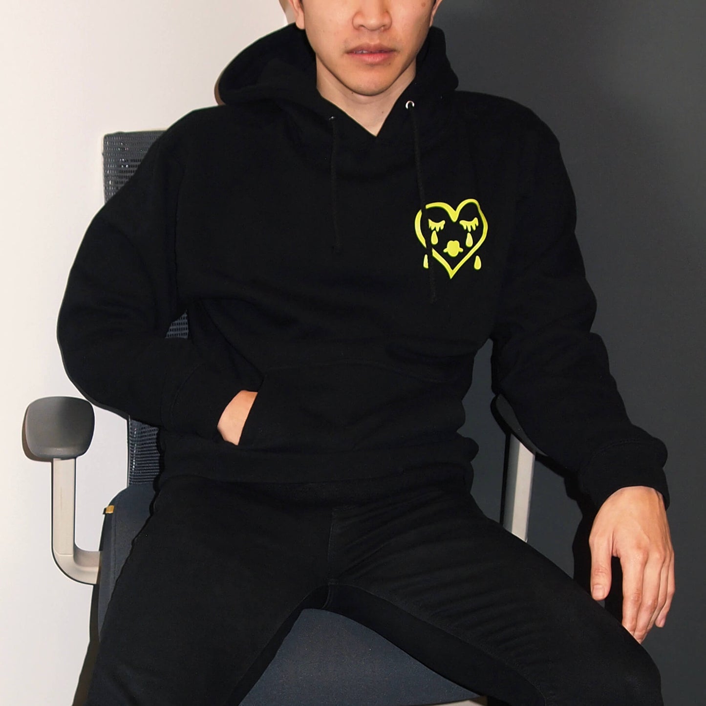 Sad Boys Classic Midweight Hoodie | Black Lime