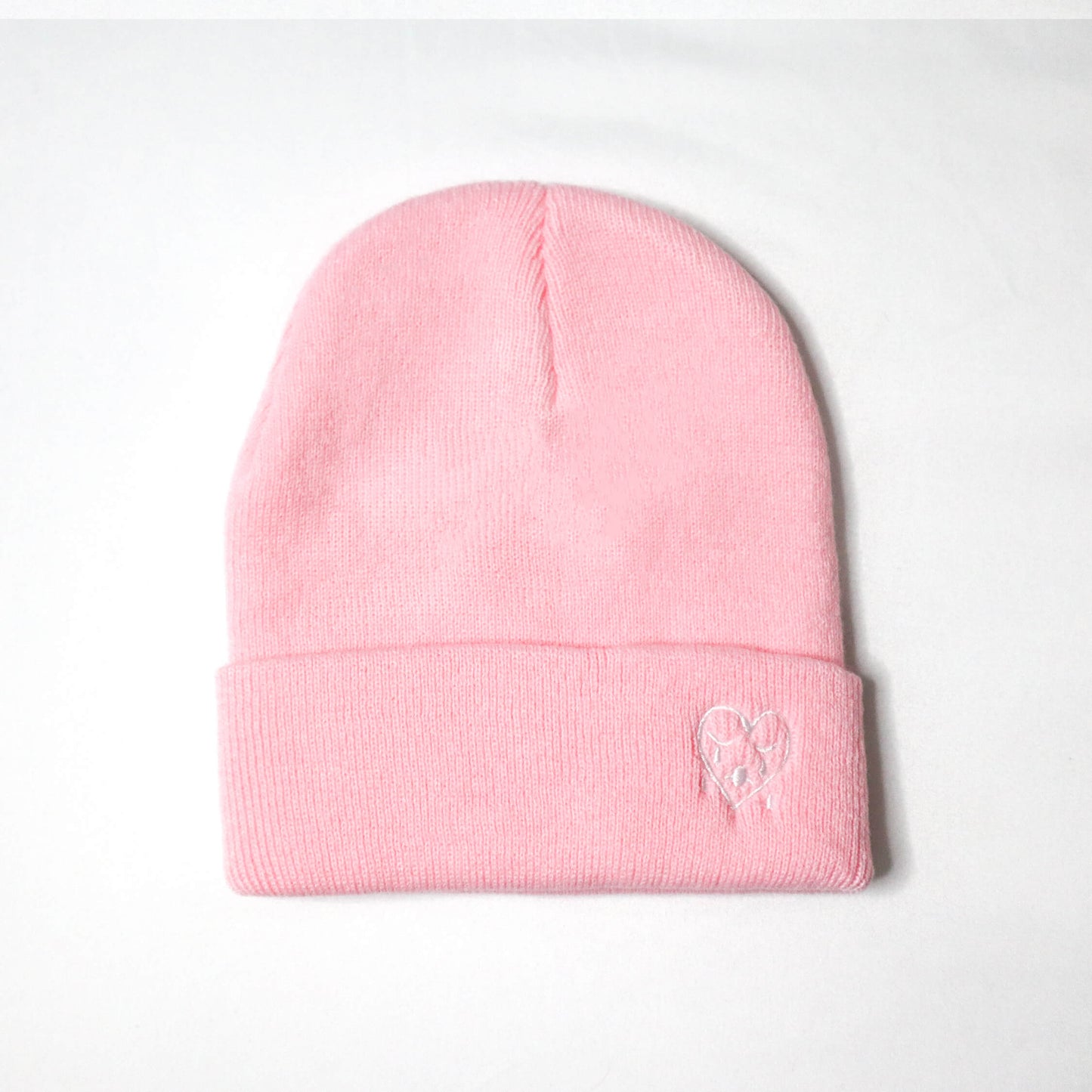 Classic Heart Beanie - Pastel Pink