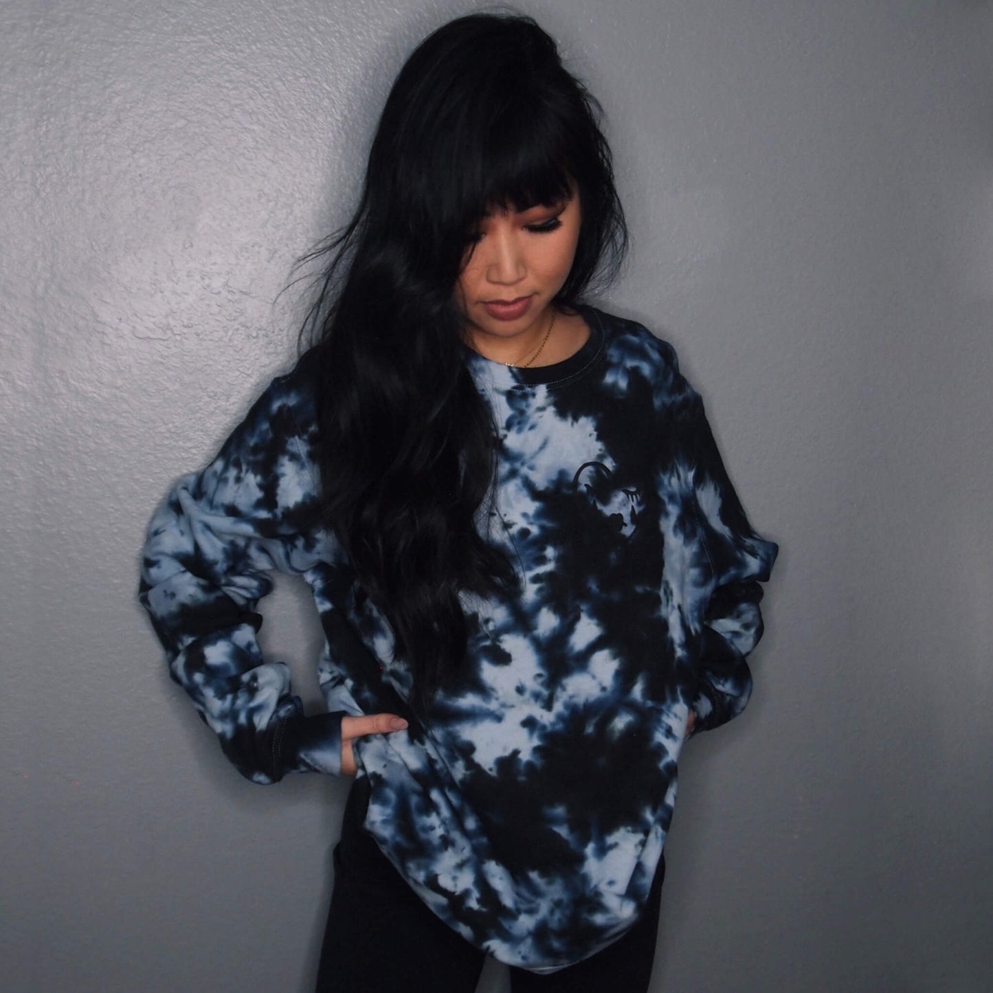 Sad Girls Sweatshirt | Marble Blue - XL