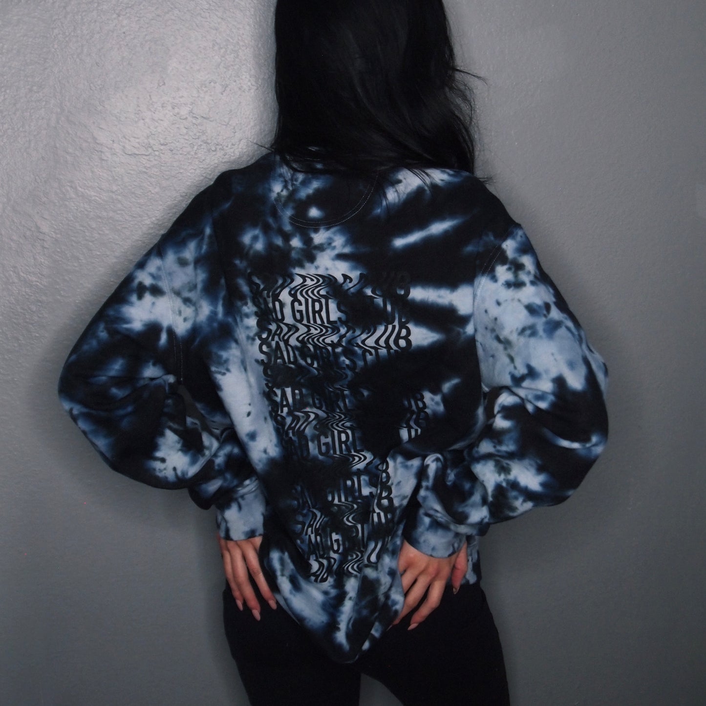 Sad Girls Sweatshirt | Marble Blue - XL