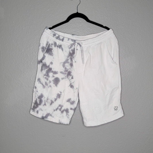 Embroidered Fleece Shorts - Split Grey Marble
