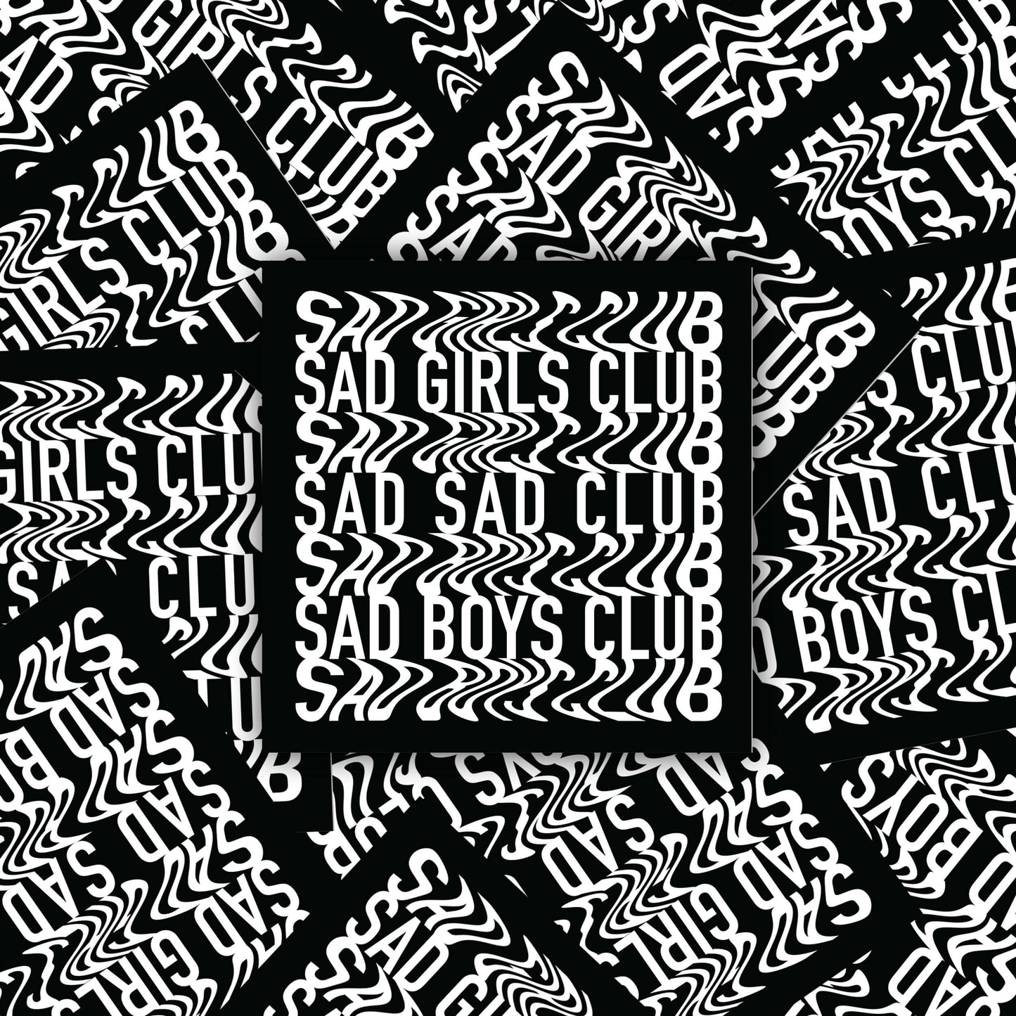 Sad Sad Club Black Sticker