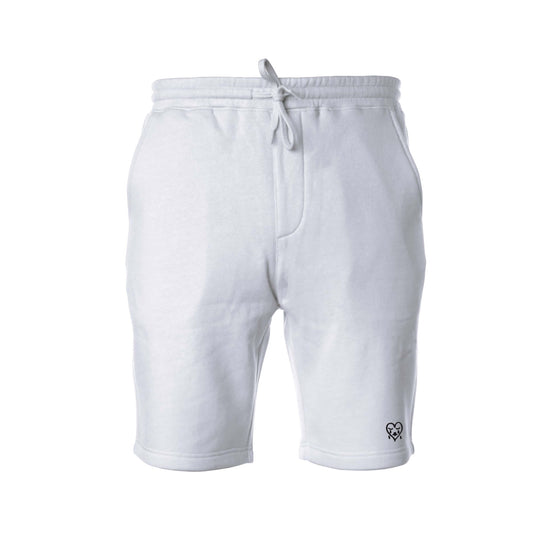 Embroidered Fleece Shorts | White